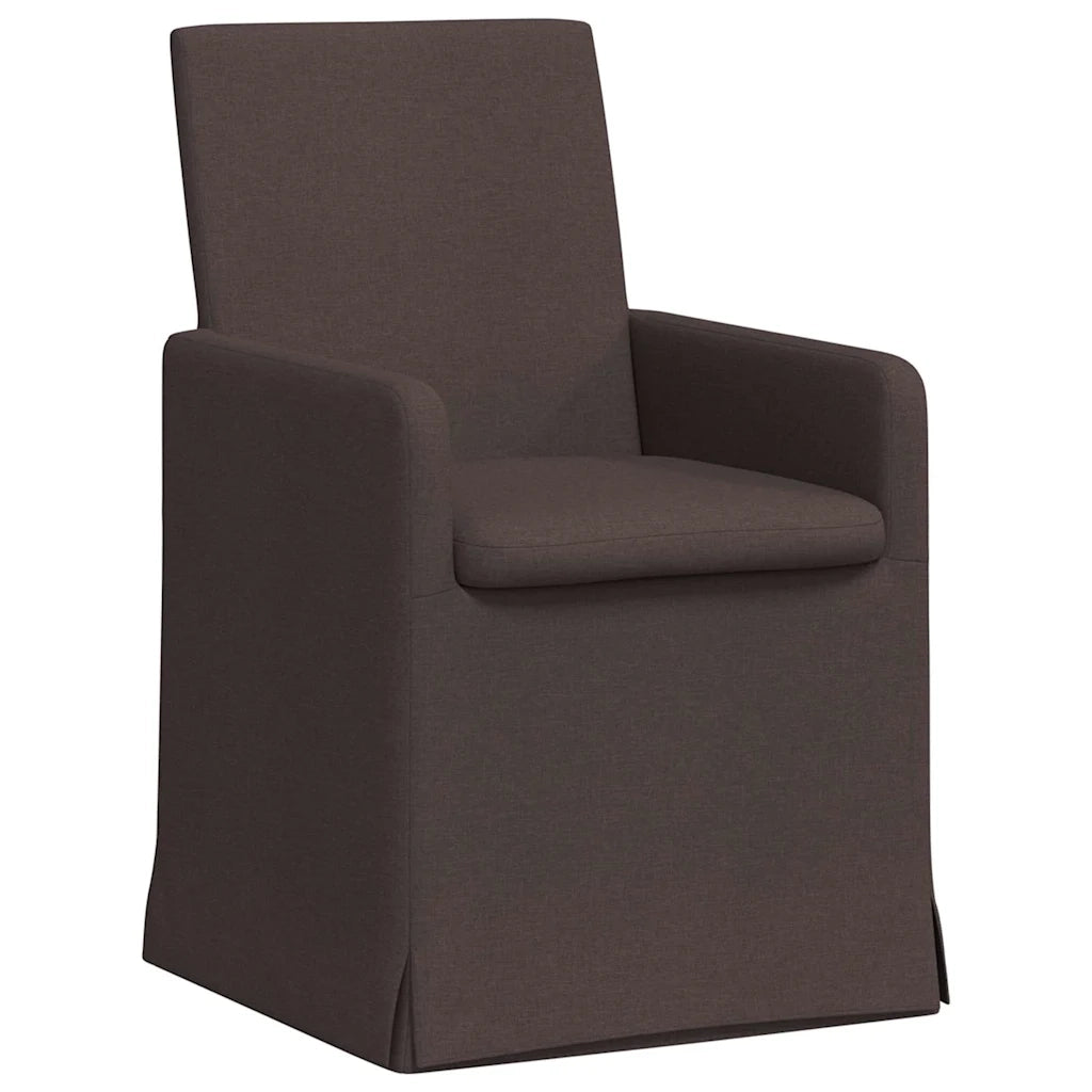 Sedie da pranzo 2 pcs Marrone scuro 57 x 67 x 95 cm Tessuto 42017907