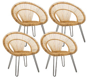 Set 4 Poltrone 83x64x89h cm Esteban Naturale