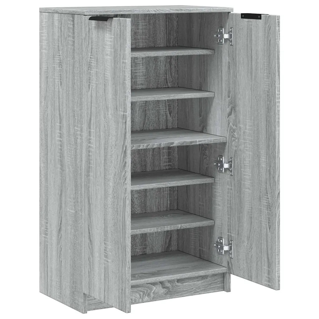Scarpiera-Scaffale per scarpe Grigio Sonoma 59x35x100 cm in Legno Multistrato
