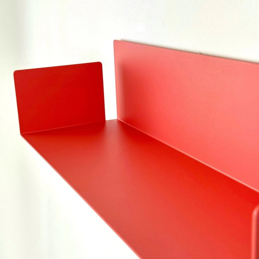 ZOI LINE180 Mensola 50 cm in Acciaio Verniciato 1,5 mm con Schiena 12 cm – Ripiano da Parete Moderno per Cucina, Bagno, Ingresso e Soggiorno Colore Mensole: Rosso Mattone
