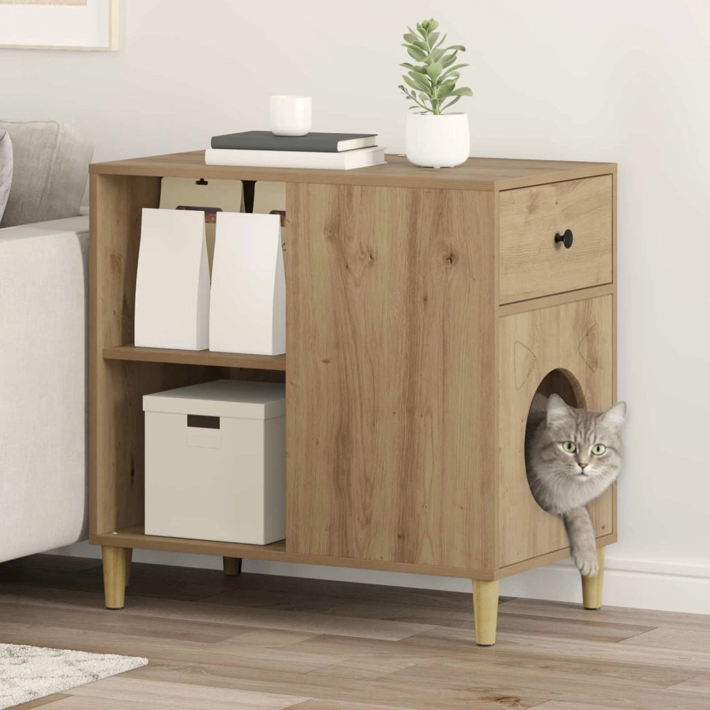 Casa per Gatti Rovere Artigianale 72 x 42.5 x 70 cm