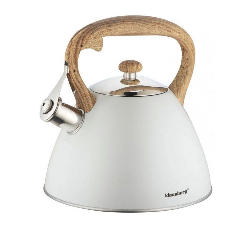 Klausberg KB-7264 Bollitore a fischio in acciaio inossidabile da 3 litri per tutti i fornelli