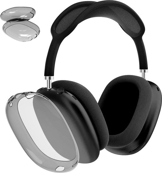 Casochi TPU morbidi 2 pezzi - Hoes anti graffio per Airpods Max - Accessori resistenti allo shock - Nero lucido