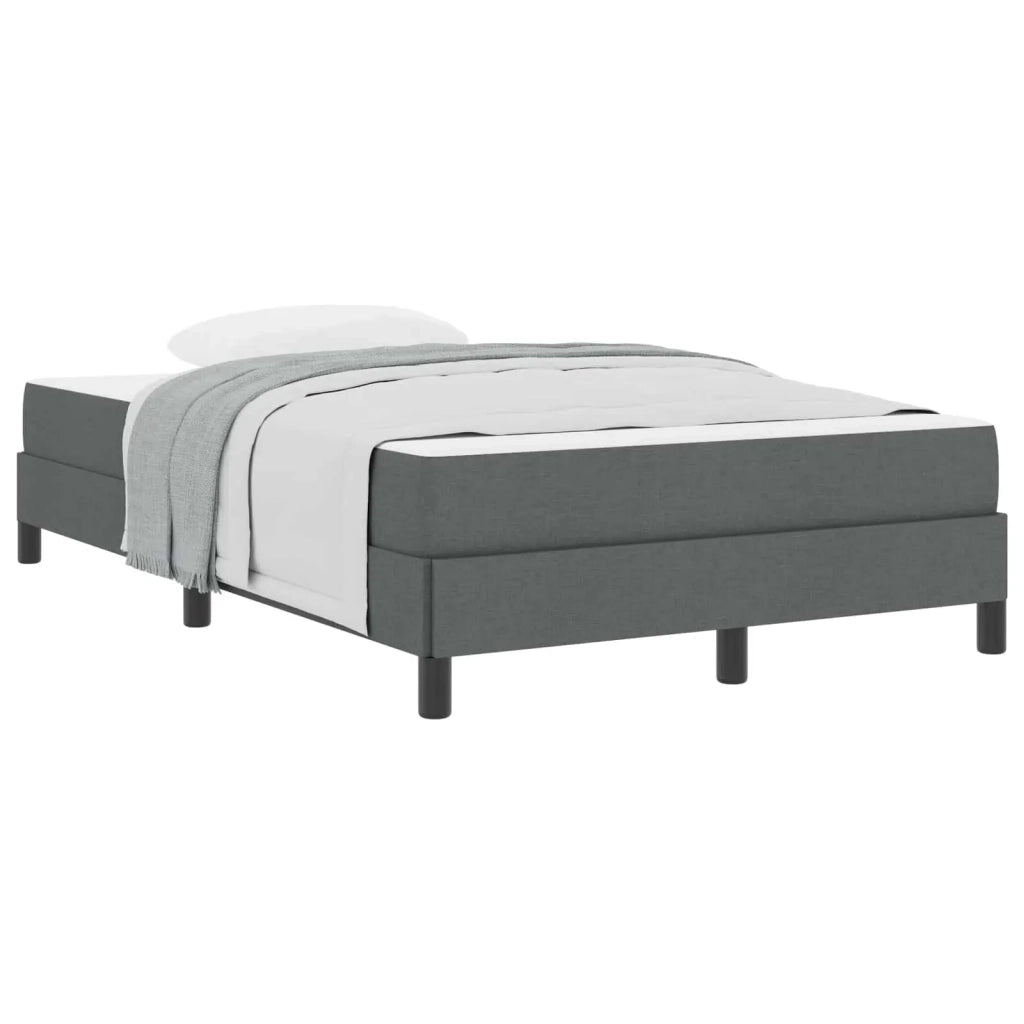 Letto a molle con materasso Grigio scuro 120 x 200 cm Tessuto