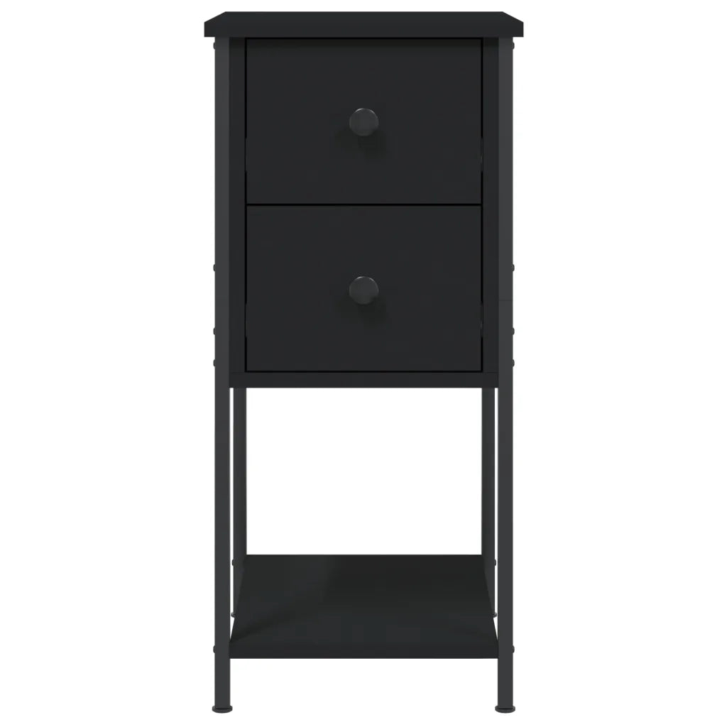 Comodini 2 pz Neri 32x42x70 cm in Legno Multistrato