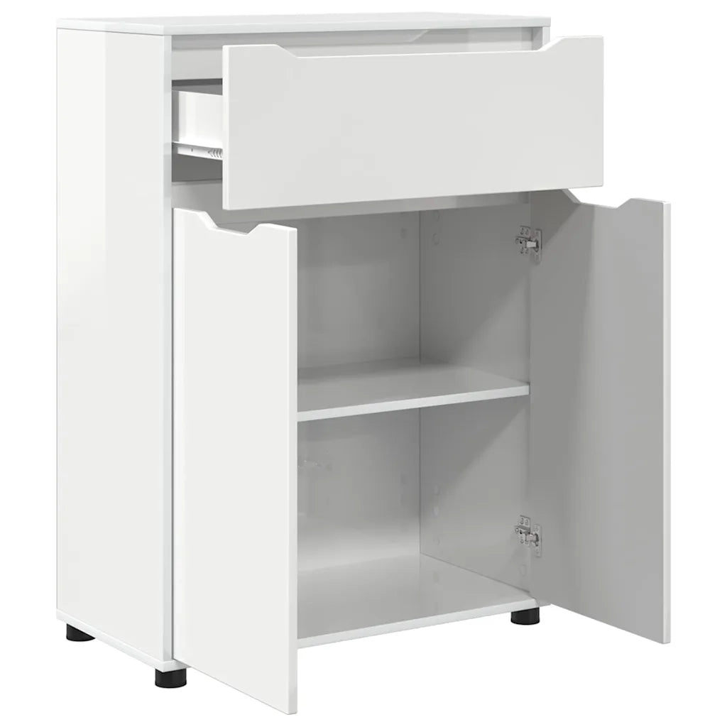 Mobile da Bagno con cassetto Bianco Lucido 72,5 x 36,5 x 100 cm