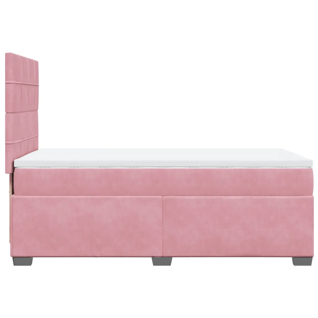 Giroletto a Molle con Materasso Rosa 80x200 cm in Velluto 3290767