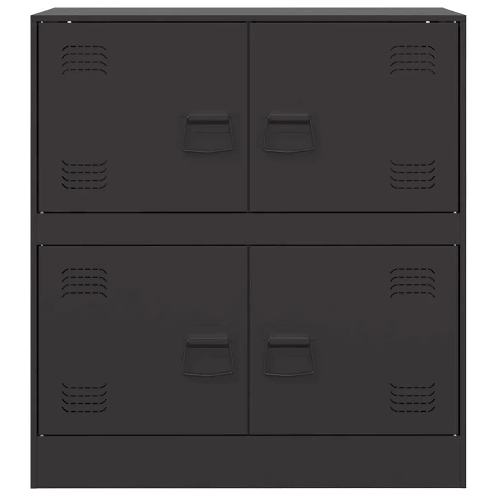 Buffet credenza cassettiera armadio mobile contenitore organizer per cucina soggiorno salotto 67 x 39 x 73 cm acciaio nero 02_0036014
