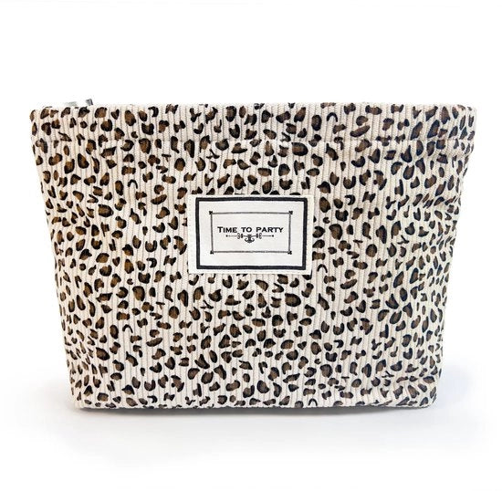 Borsa di Cosmetici con Disegno a Punto di Leopardo - Borsa di Cosmetici Grande - Borsa Pratica - Design Tendenziale - Finestra di Alta Qualità - Dimensioni 26 x 18 x 5 cm