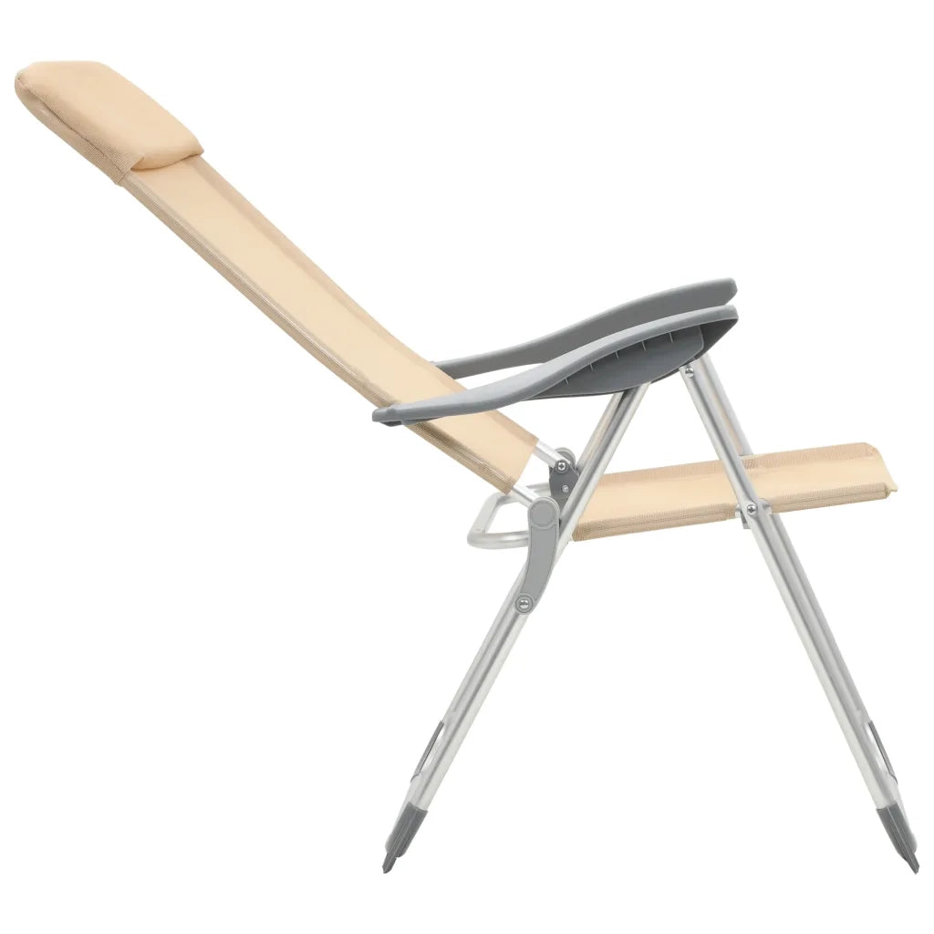 Sedie Pieghevoli da Campeggio 4 pz in Alluminio Crema CFW3275765