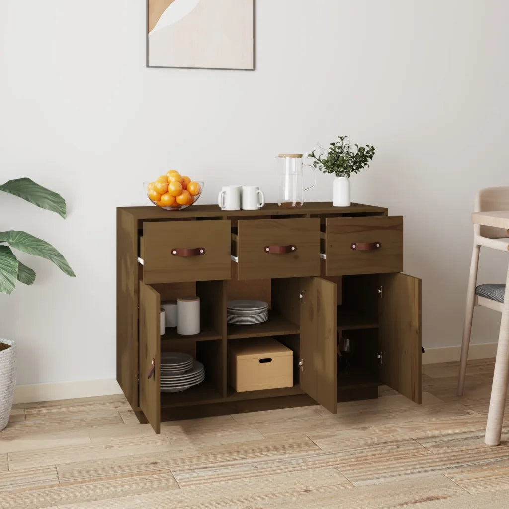 Credenza ambra 100x40x75 cm in Legno Massello di Pino