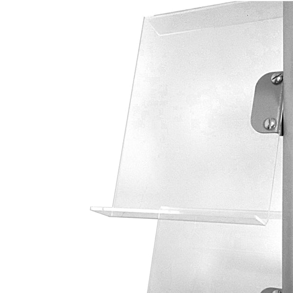 Porta depliant 9 ripiani inclinabili - Ripiani in Microforato