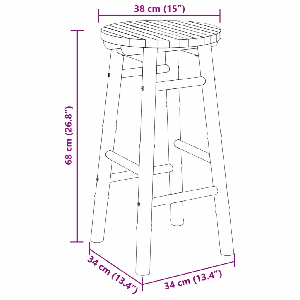 Panca da Giardino Naturale Ø 38 x 68 cm Bambù 42028240