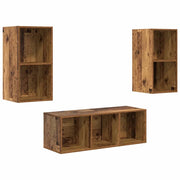 Set mobile TV 3 pz | Armadietto TV | Mobile Porta TV Legno vecchio Legno multistrato