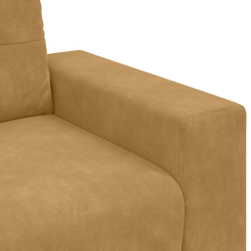Divano a due posti con cuscino-Sofa 2 Posti Marrone Velluto