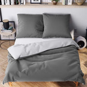 Set di coperte da letto, 200 x 200 cm, grigio/antracite, morbido e non stirato, 3 pezzi, set di coperte da letto con 1 x coperta da letto + 2 x cuscini 80 x 80 cm