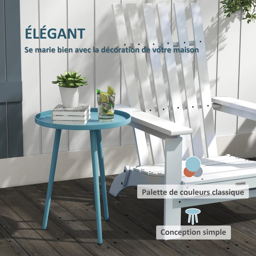 Tavolino da esterno rotondo in metallo ¨C zephmum ¨C ?40x50 cm blu