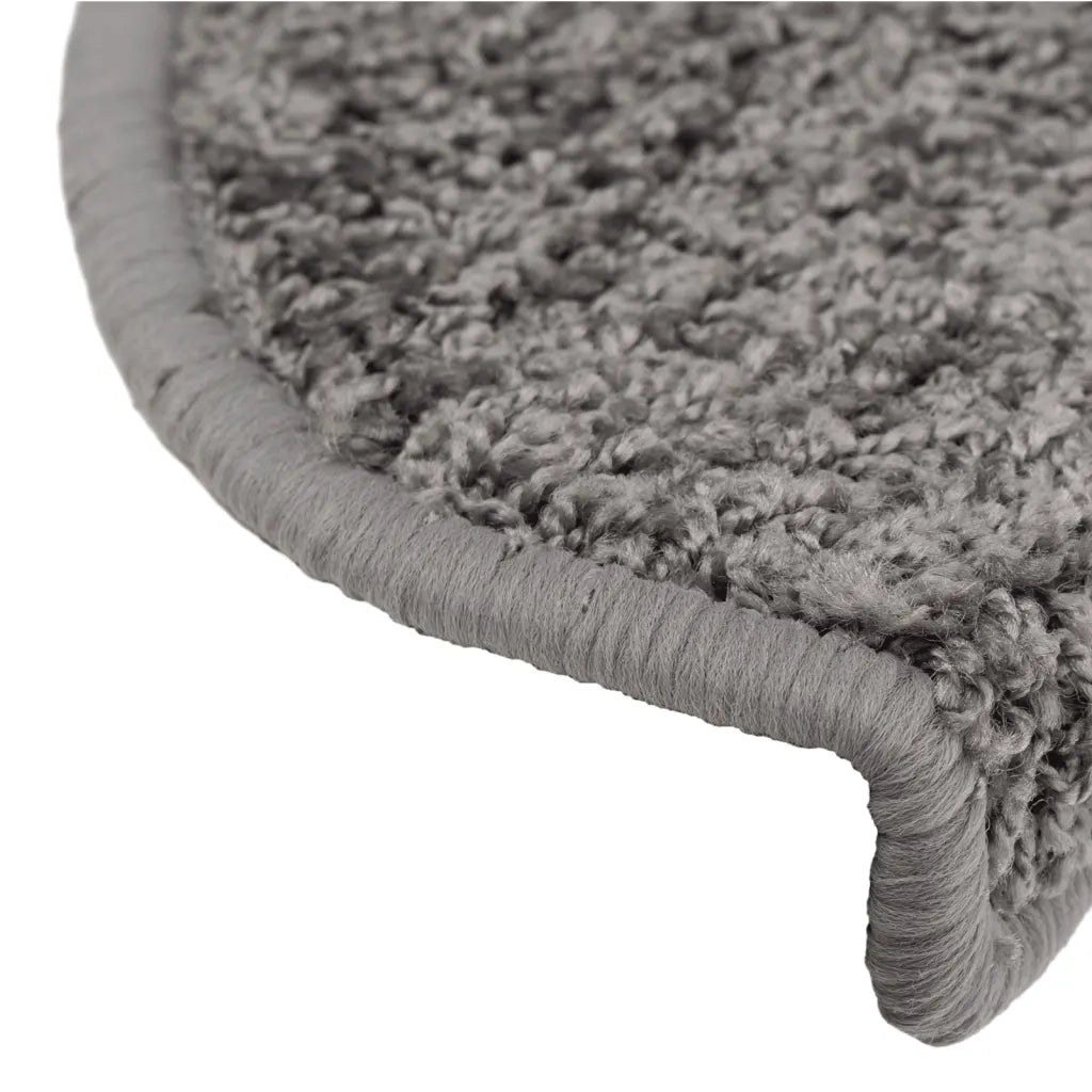 Tappetini per scale 10 pz 65x21x4 cm Grigio Semicircolari Grandi 149799
