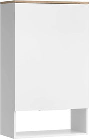 Credenza Wido, Bianco/Sonoma, 60 x 100 cm con porta, adatto al montaggio a parete per bagno o cucina