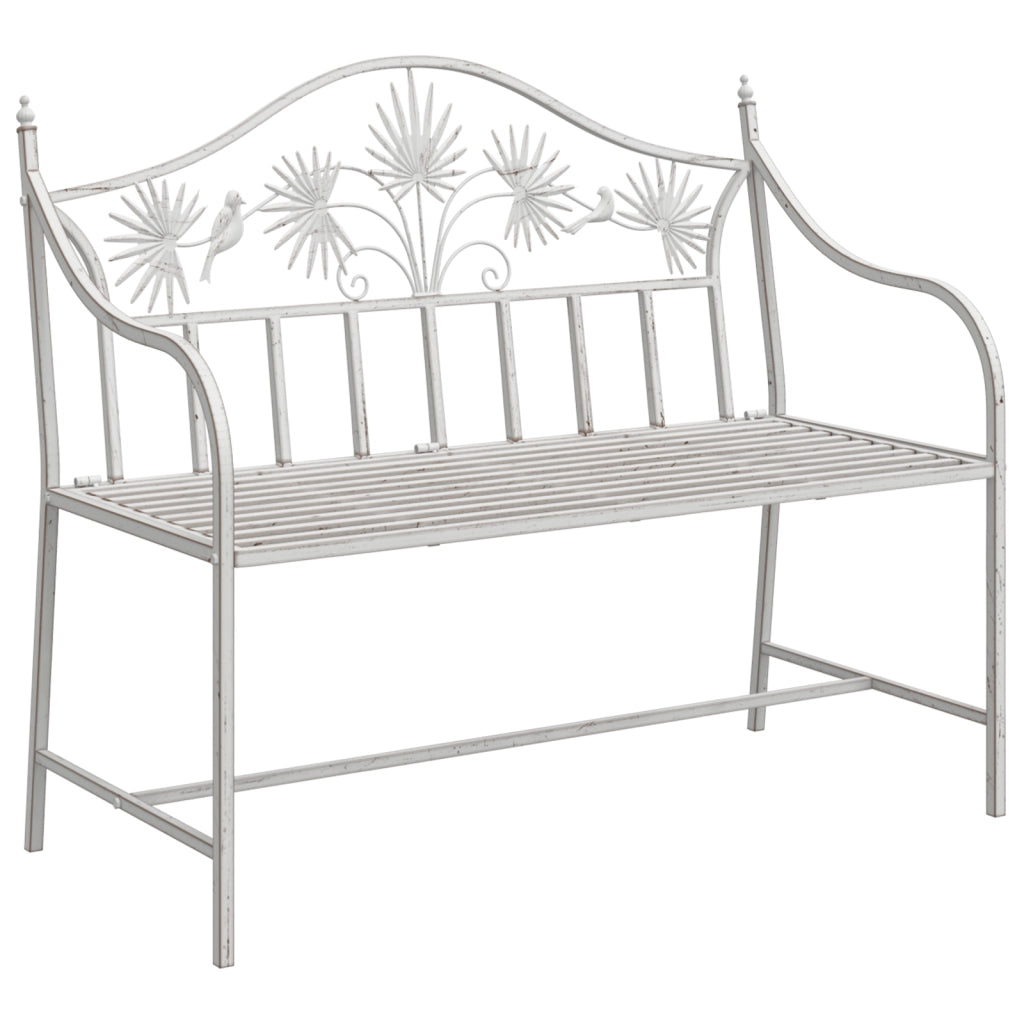 Panchina Bianca Metallo 104 x 52,5 x 89 cm Robusta e Durevole