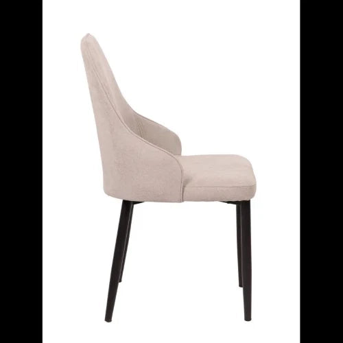 SEDIA CHANTAL IN TESSUTO BEIGE E GAMBE NERE OPACO
