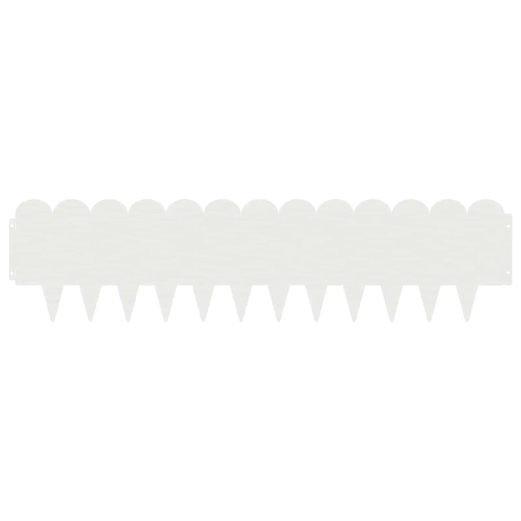 Bordura per Prato 30 pcs 103 x 25 cm Acciaio Bianco 8008698