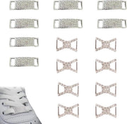 Decorazioni per capelli - 16 pezzi 4 paia di clip per capelli e 4 paia di decorazioni in diamante in argento con progetti di metallo e cristallo di alta qualità.