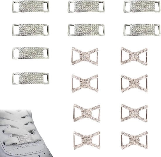 Decorazioni per capelli - 16 pezzi 4 paia di clip per capelli e 4 paia di decorazioni in diamante in argento con progetti di metallo e cristallo di alta qualità.