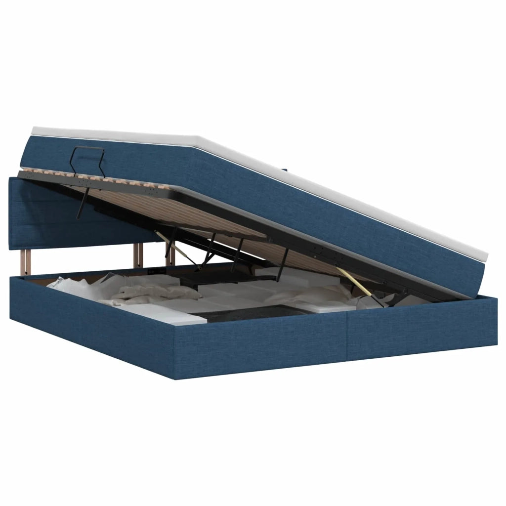 Letto con contenitore e materasso Blu 180 x 200 cm Velluto 3458579
