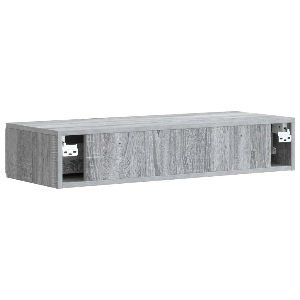 Tavolino da Parete Laterale Grigio Sonoma 87,5 x 34,5 x 17 cm 898331