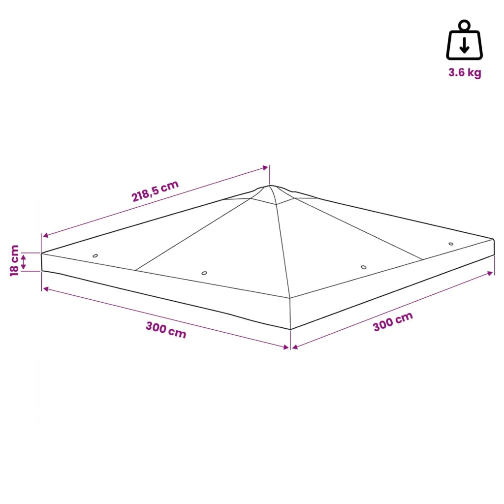 Copertura per Gazebo Tortora 300 x 300 cm Poliestere e Acciaio 42029038