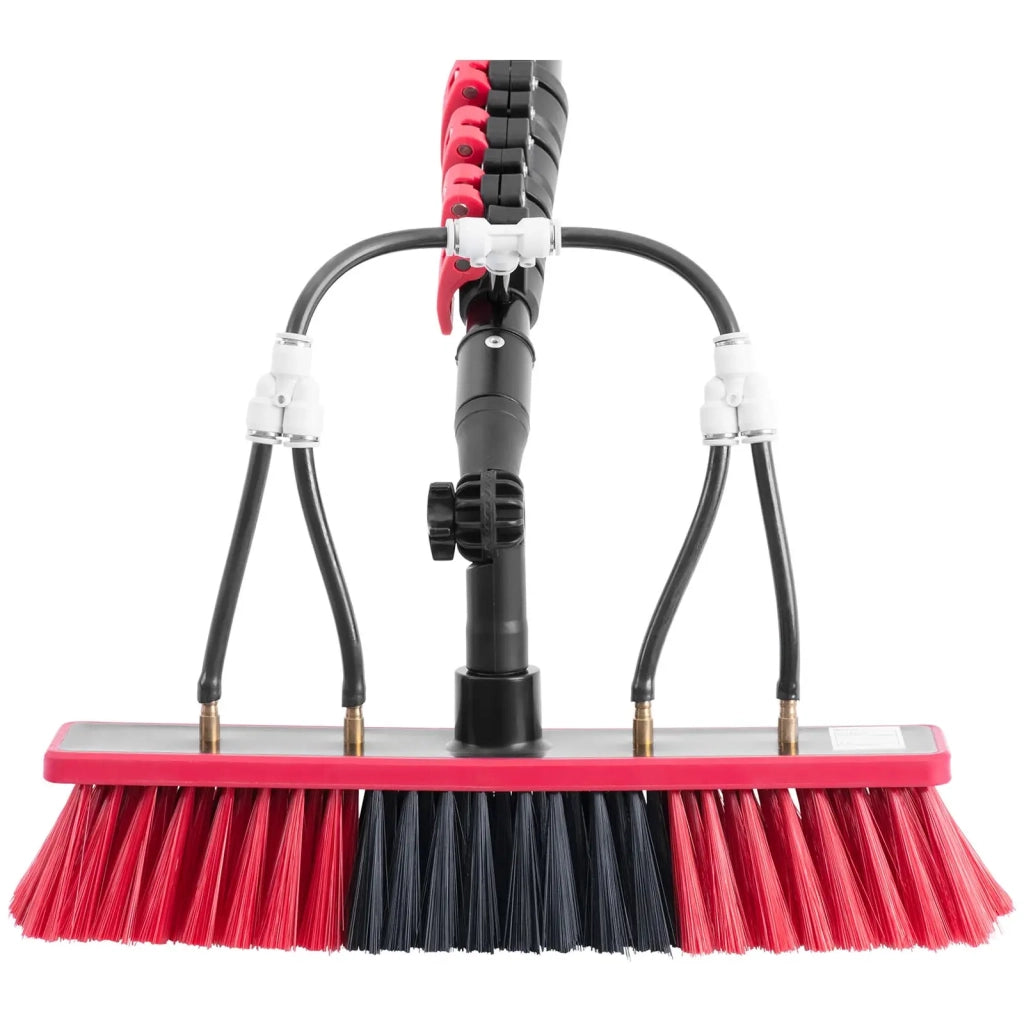 Puliscivetri telescopico professionale con alimentazione idrica per pannelli solari e finestre 1820 - 8900 mm alluminio PU ​​PP nero 14_0009235