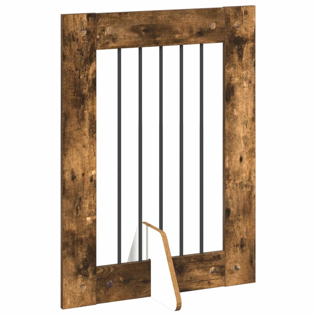 Cancello per cani con supporti 2 pz Rovere Fumo 60 x 80 cm CFW4576743