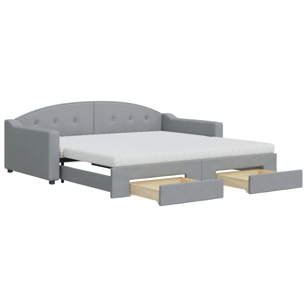 Divano Letto Estraibile Cassetti Grigio Chiaro 100x200 Tessutocod mxl 106716