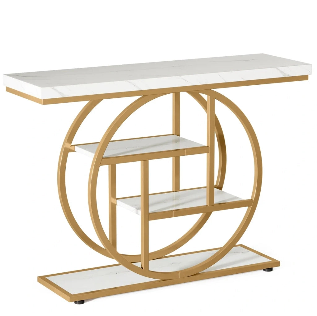 Tavolo consolle industriale a 4 ripiani 105 cm