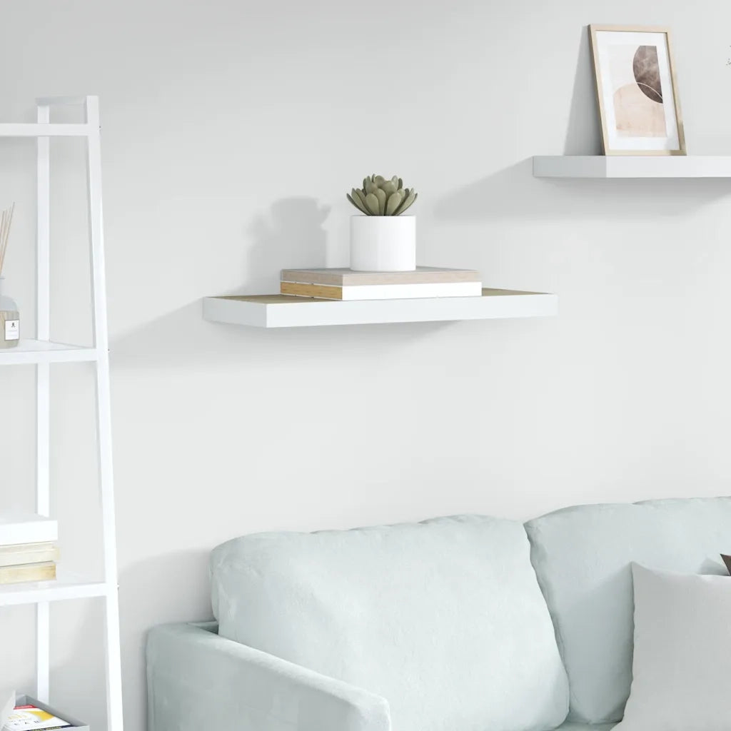 Scaffale a Parete Rovere e Bianco 60x23,5x3,8 cm in MDF cod mxl 33178