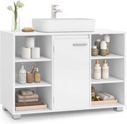VASAGLE Mobiletto Sotto Lavabo, Mobile da Bagno con Ripiani Regolabili, 30 x 90 x 60 cm, con Piedini, Bianco Nuvola BBK507W01