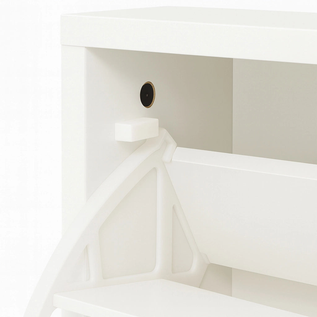 Emma - Scarpiera Salvaspazio 2 Ante 55x82x25 cm 12 Paia in Legno Bianco