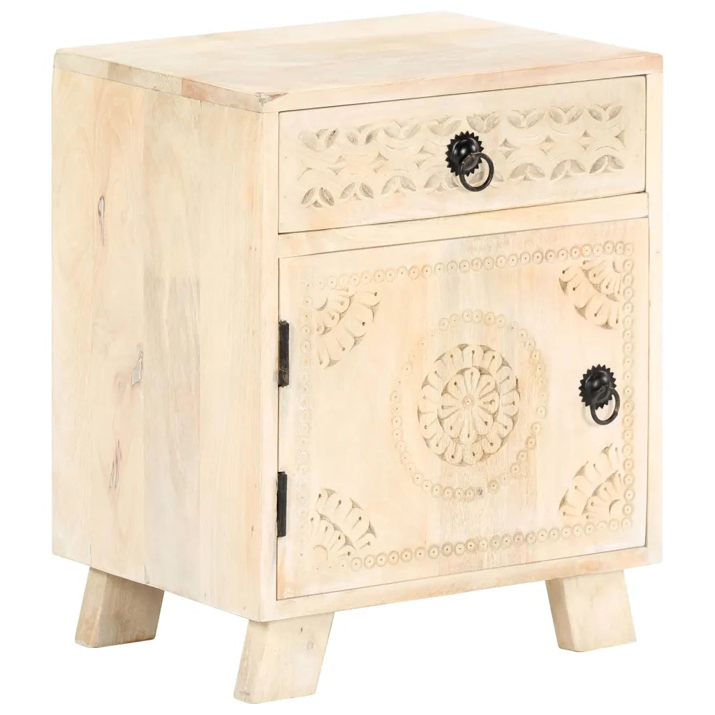 Comodino 40x30x50 cm in Legno Massello di Mango 282867