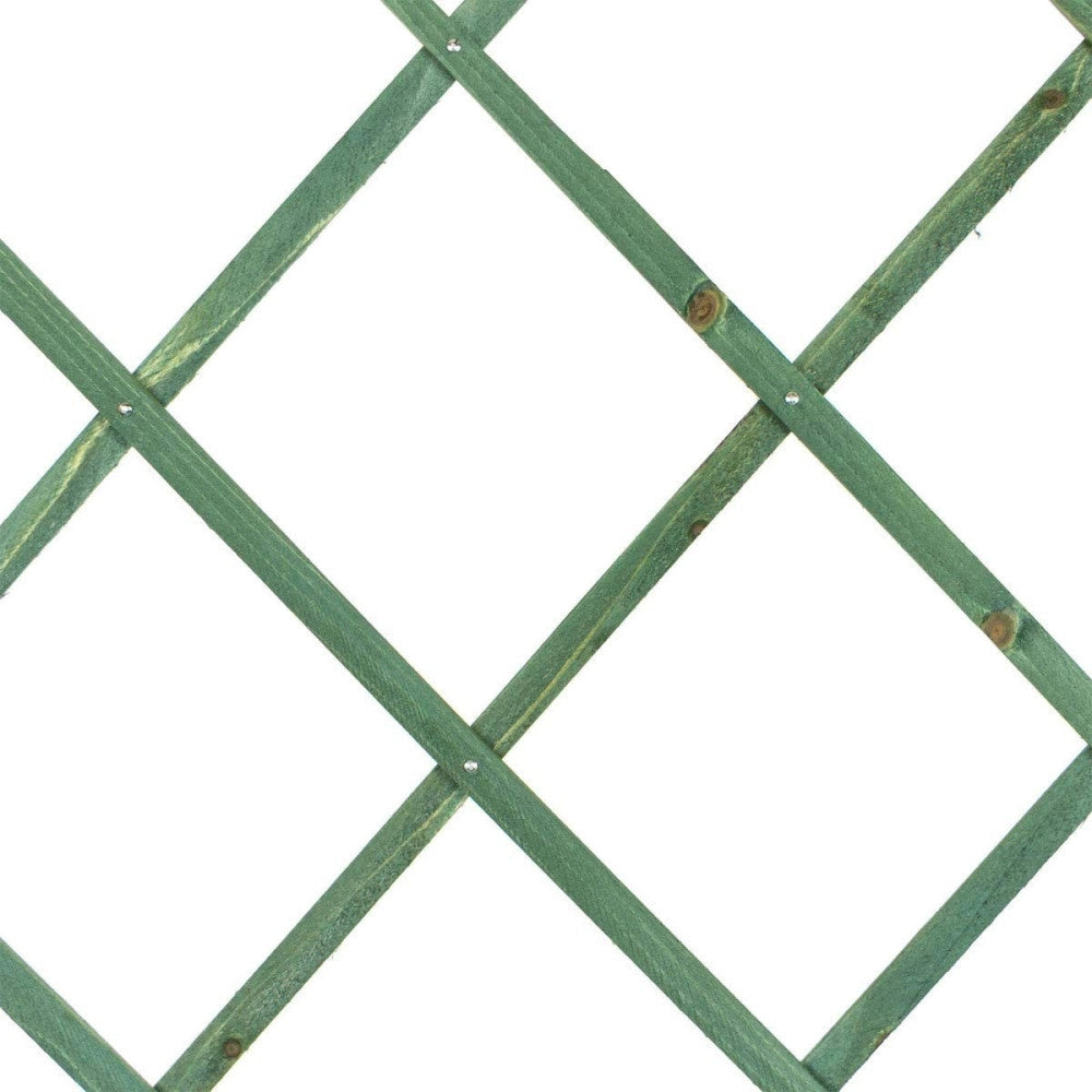 Trade Shop - Traliccio Rete Estensibile In Legno Verde Per Parete Da Giardino Piante 180x30cm -