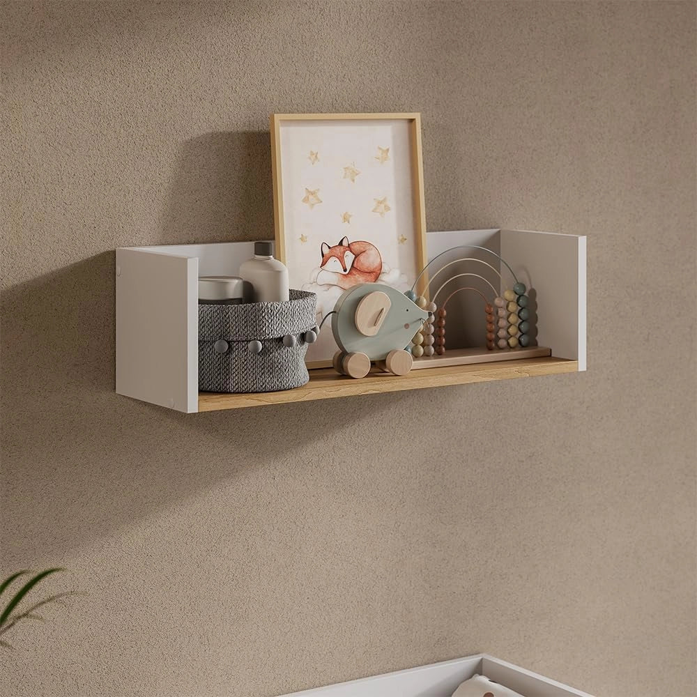 Libreria da parete Viktor, Bianco/Artisan, 67.8 x 20 cm