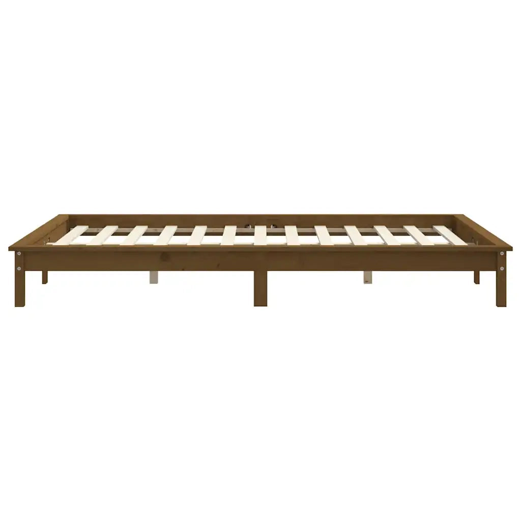 Letto matrimoniale | Letto per adulti | Giroletto senza Materasso Ambra 140x190 in Legno Massello
