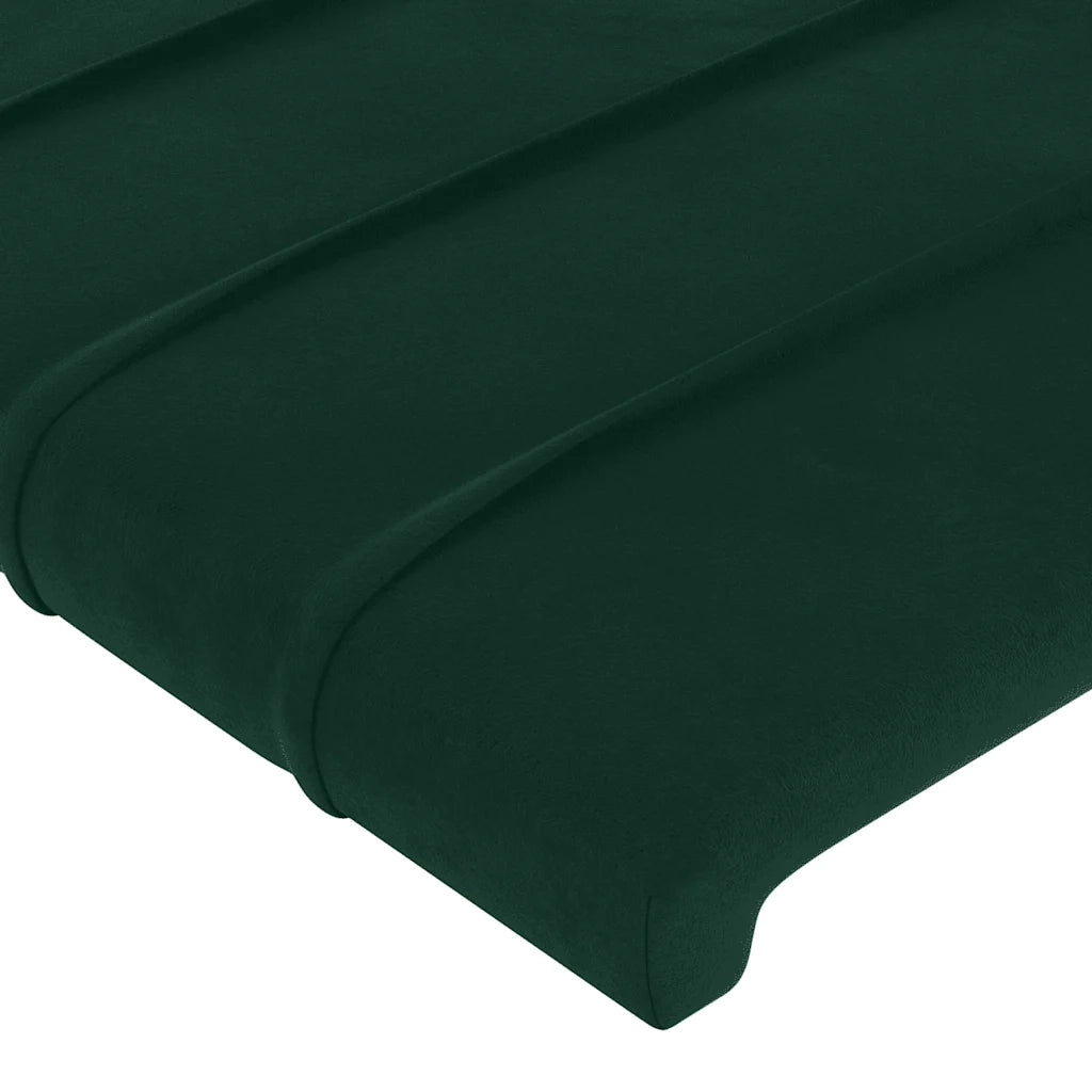 Testiera ad Orecchio-Testata con Orecchie Verde Scuro 163x16x78/88 cm in Velluto 612017