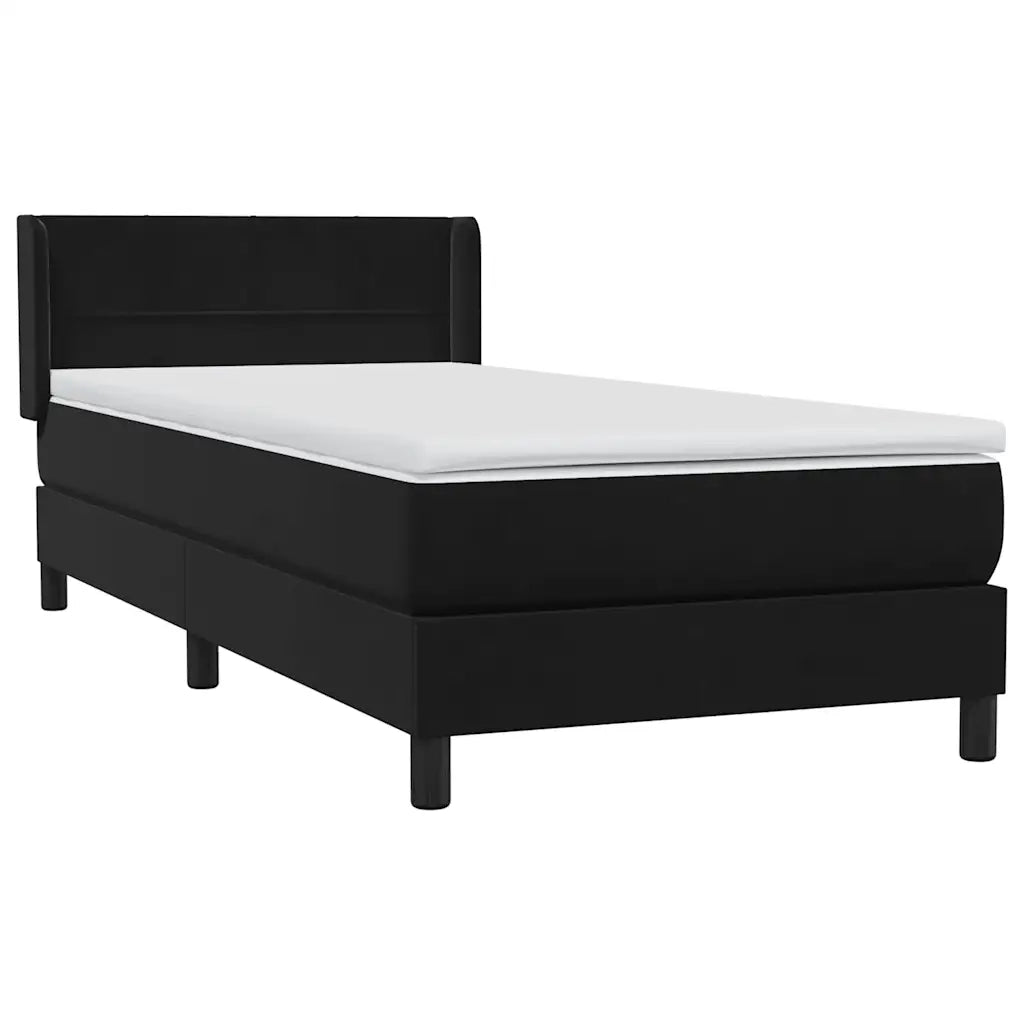 Giroletto a Molle con Materasso Nero 80x220 cm Velluto