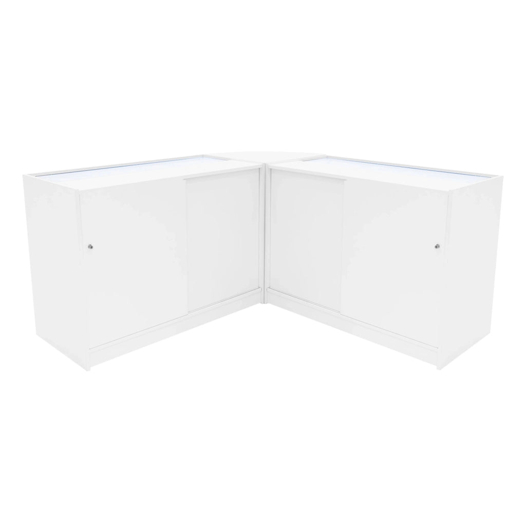 Set Banconi Bianco Helios LED K1200 CM60 con Serratura e Vetrina Espositiva