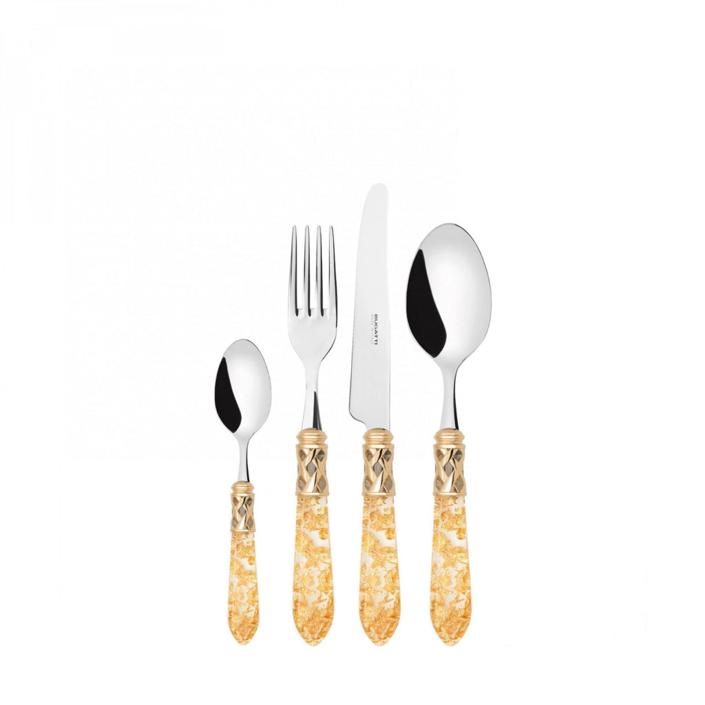 ALADDIN Ghiera Dorata, Posate Set 24 pz, Scatola Compact, Casa