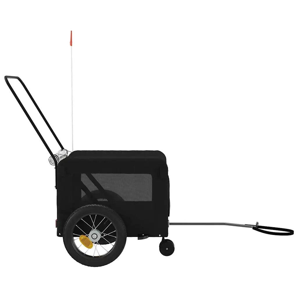 Rimorchio da Bici per Animali Nero Oxford e Ferro CFW7736087