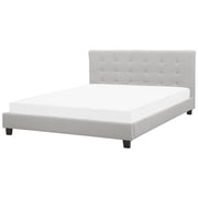 Letto ad acqua in poliestere grigio chiaro 180 x 200 cm testiera imbottita camera da letto stile moderno