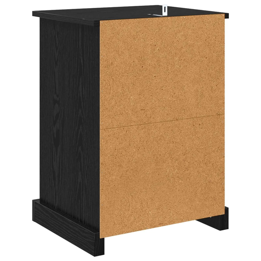 Armadio da Notte Rovere Nero 36 x 43 x 60 cm Legno multistrato