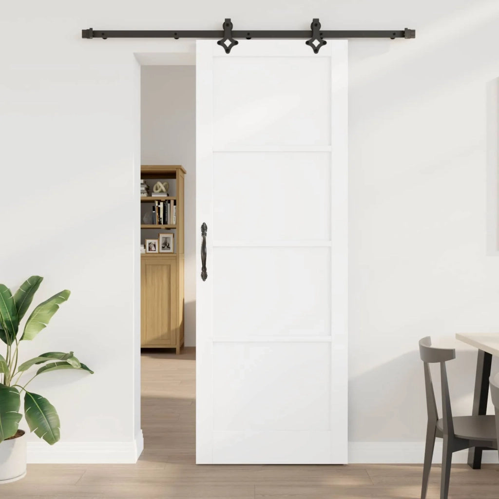 Porta scorrevole Bianco e Nero 83 x 232 cm 3445509